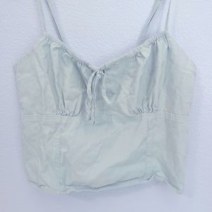 Abercrombie and Fitch Light Blue Tie Front Rutched Back Tank Top Size Small